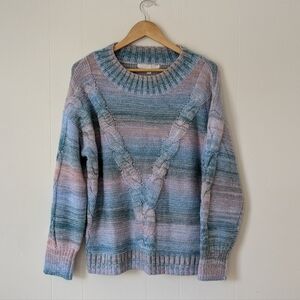 Adyson Parker Oceanic Combo Cable Knit Sweater Sz 1X